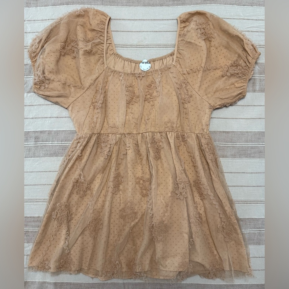 Arula latte tulle babydoll dress 1X coquette balletcore fairycore whimsigoth